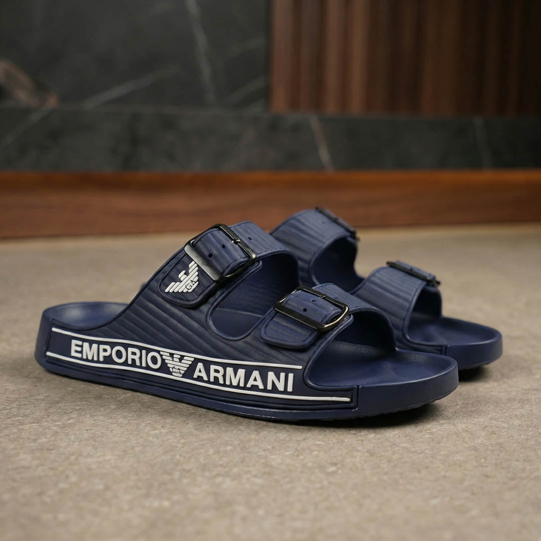 Emporio Armani Double Strap Slides