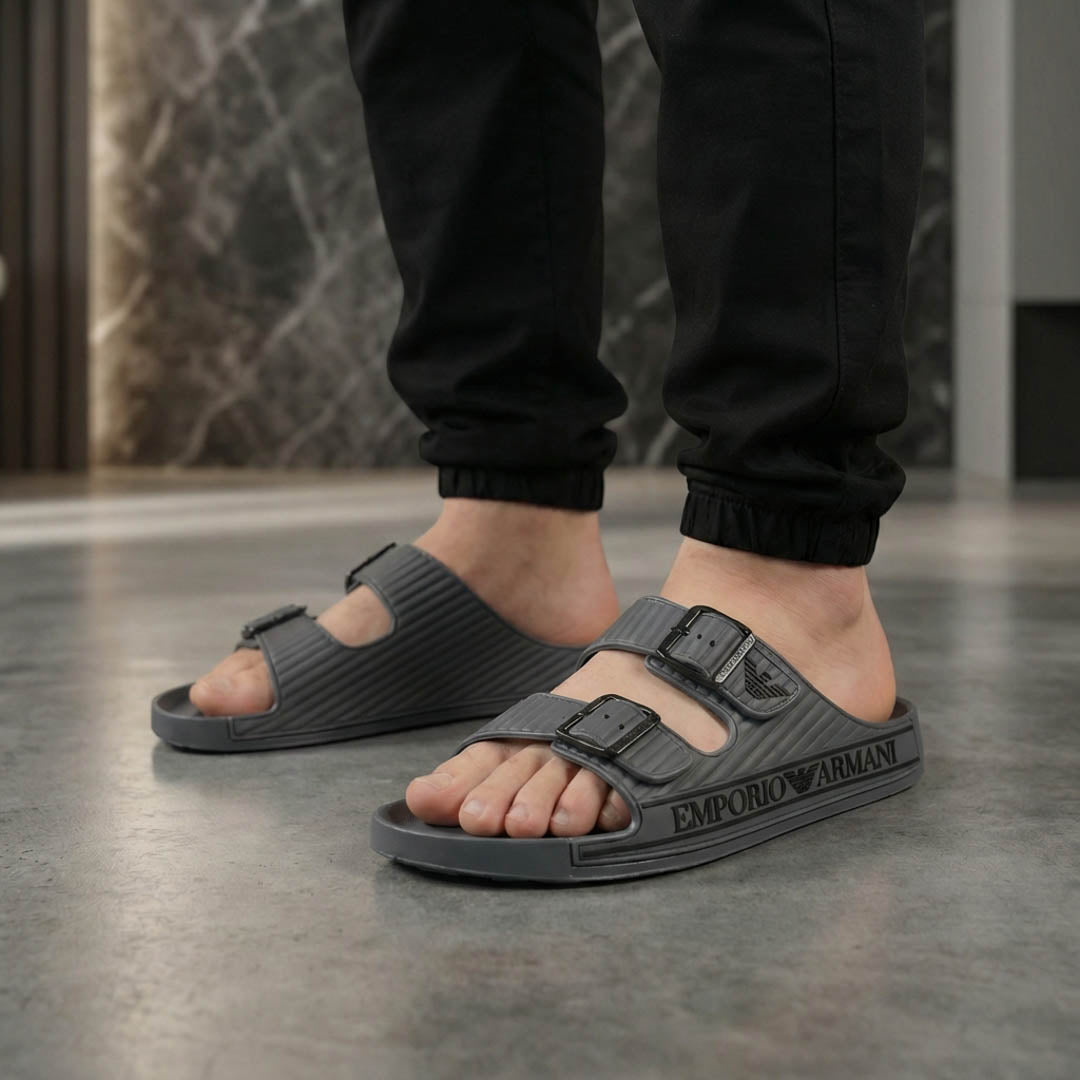 Emporio Armani Double Strap Slides
