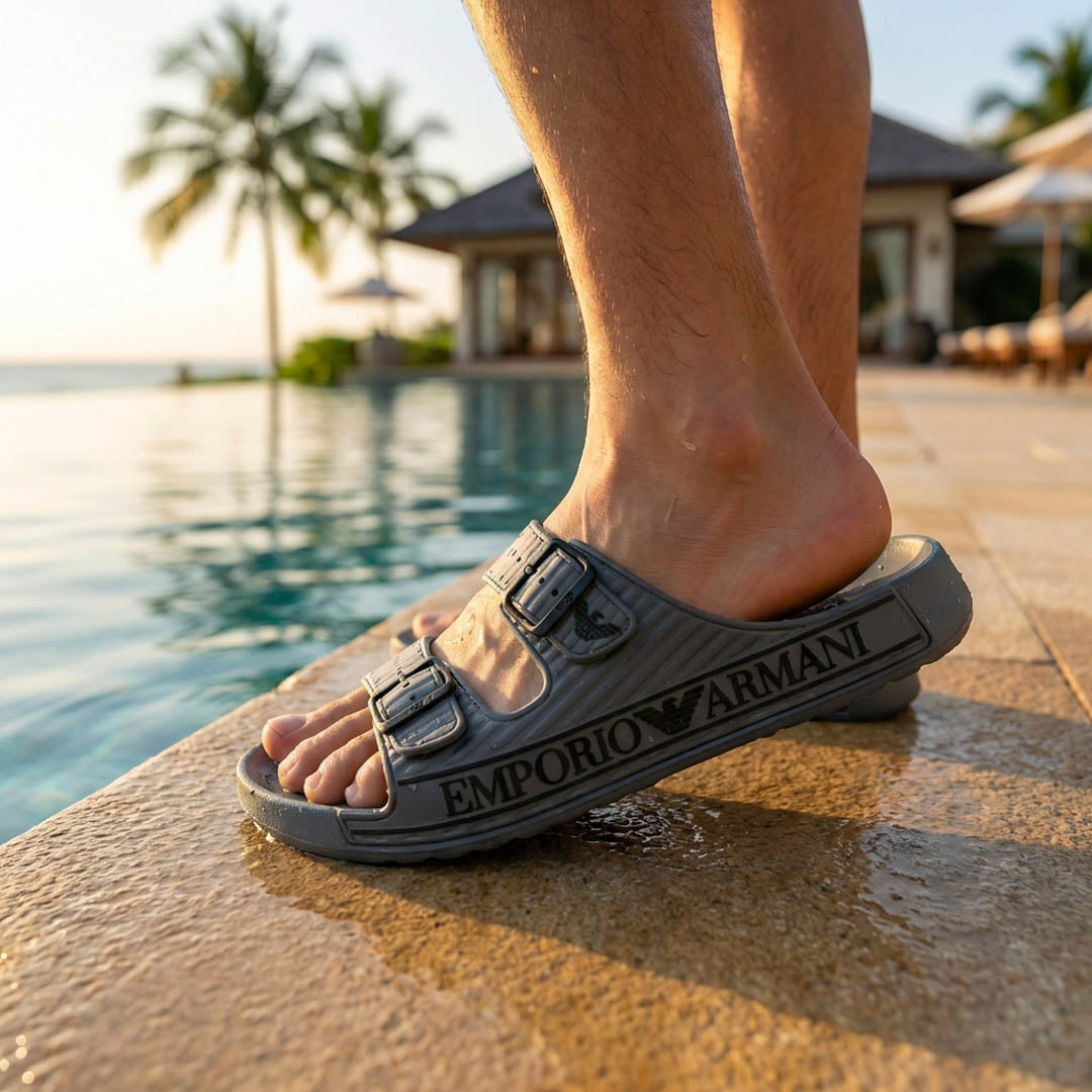 Emporio Armani Double Strap Slides