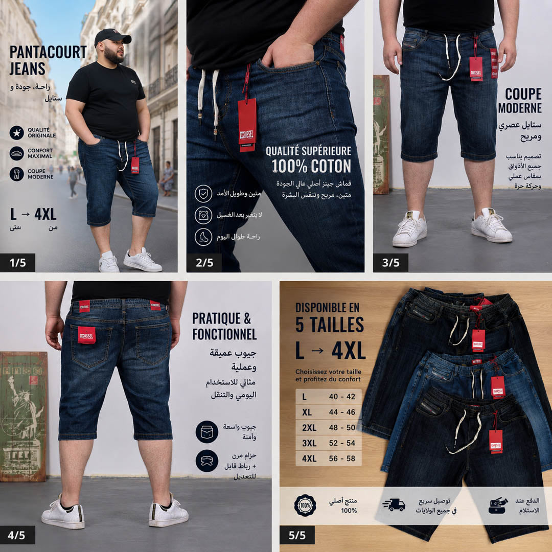 Pantacourt Jeans Grand Taille 2026