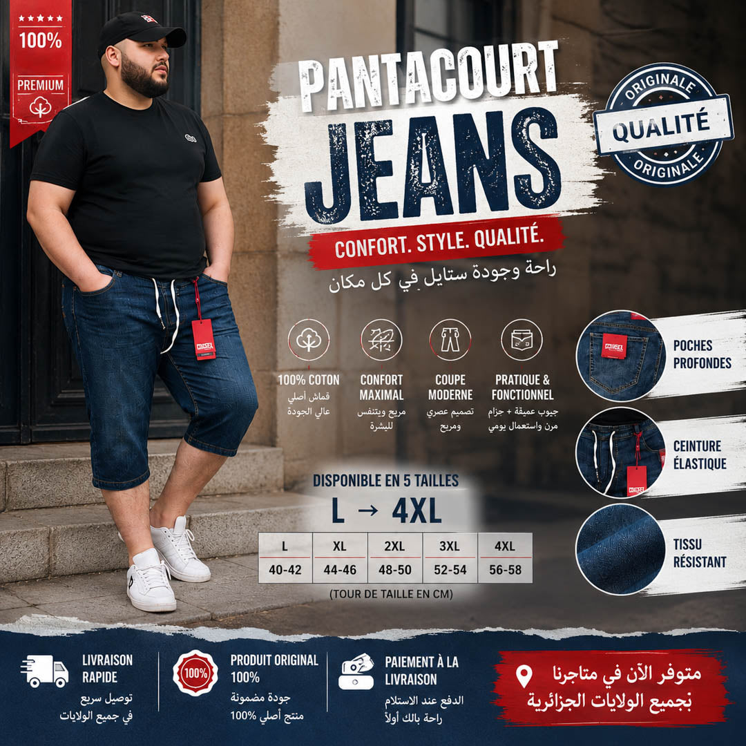 Pantacourt Jeans Grand Taille 2026