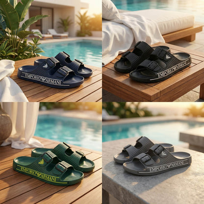 Emporio Armani Double Strap Slides
