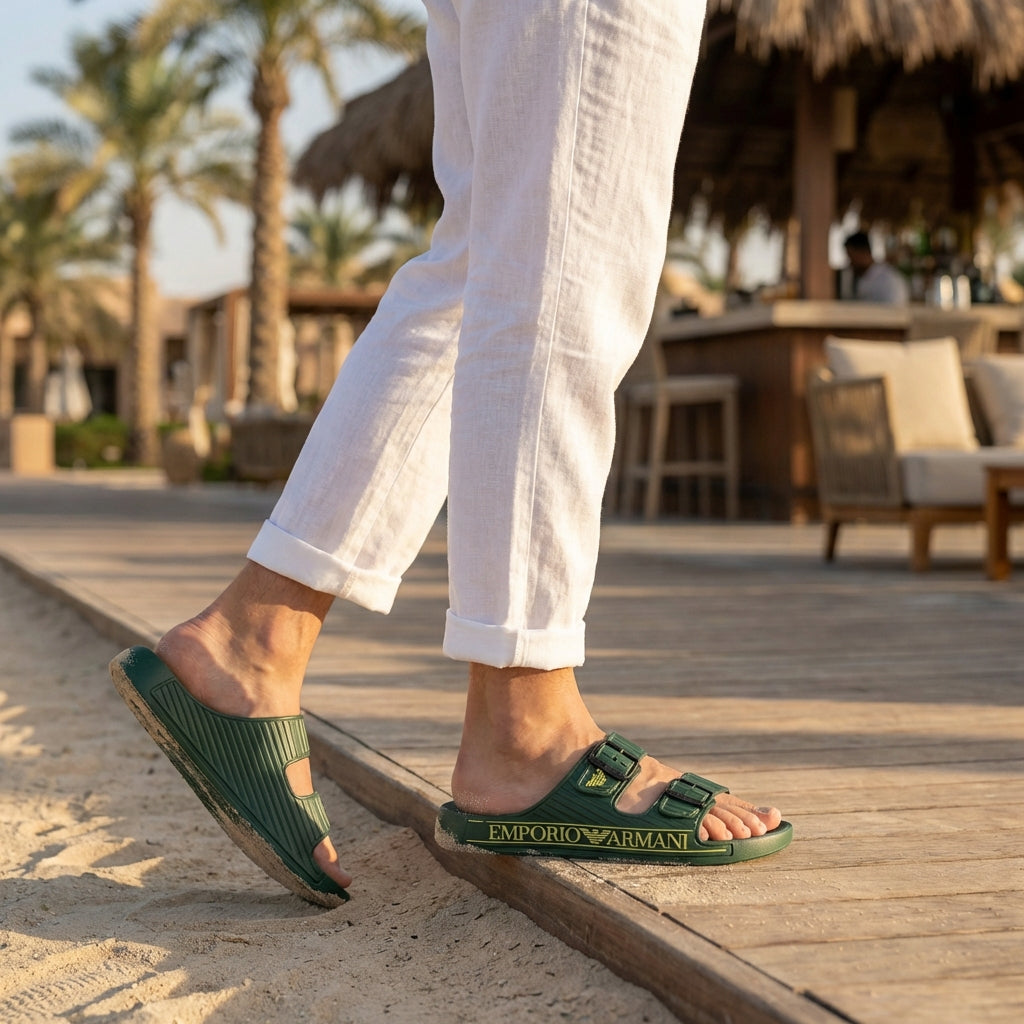 Emporio Armani Double Strap Slides