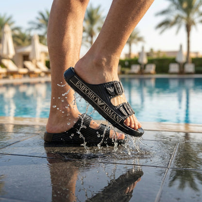 Emporio Armani Double Strap Slides