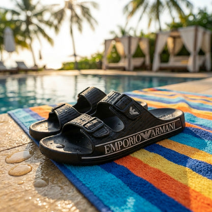 Emporio Armani Double Strap Slides