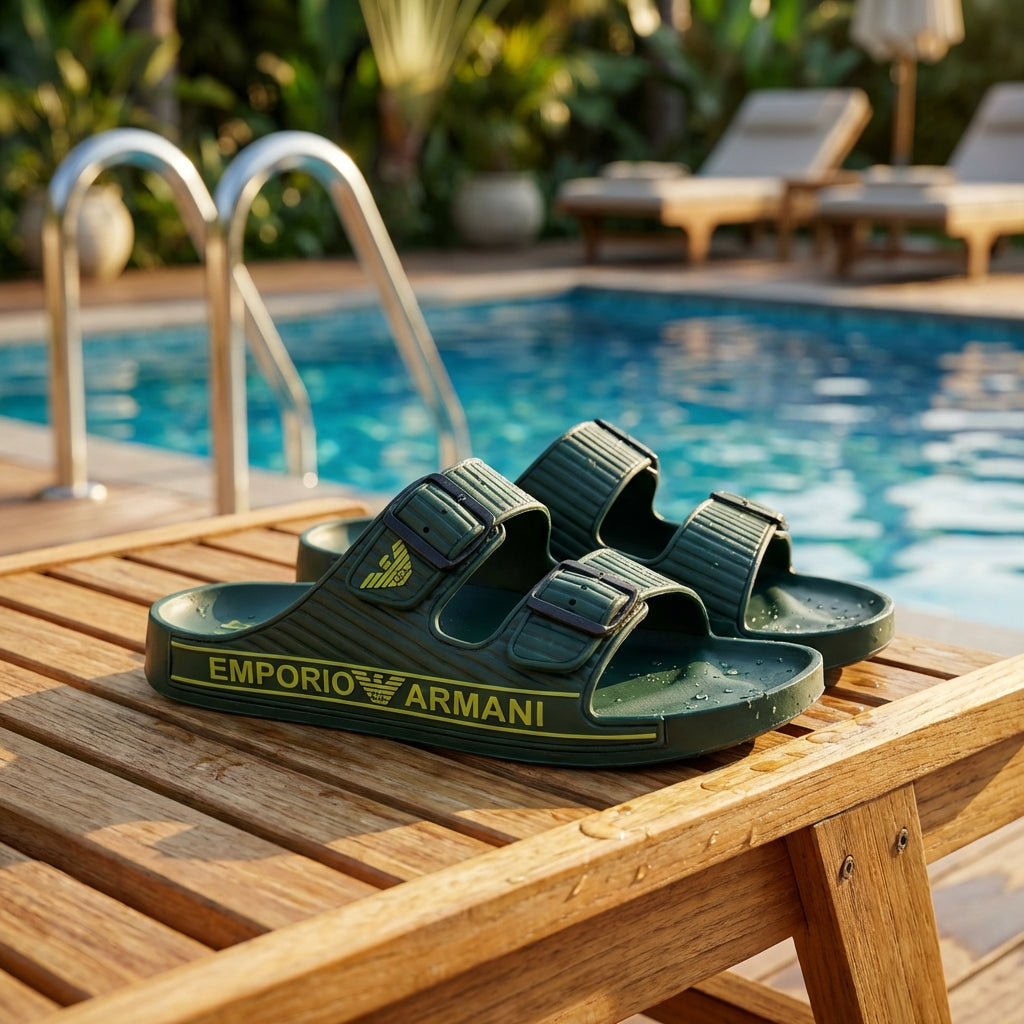 Emporio Armani Double Strap Slides