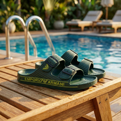 Emporio Armani Double Strap Slides